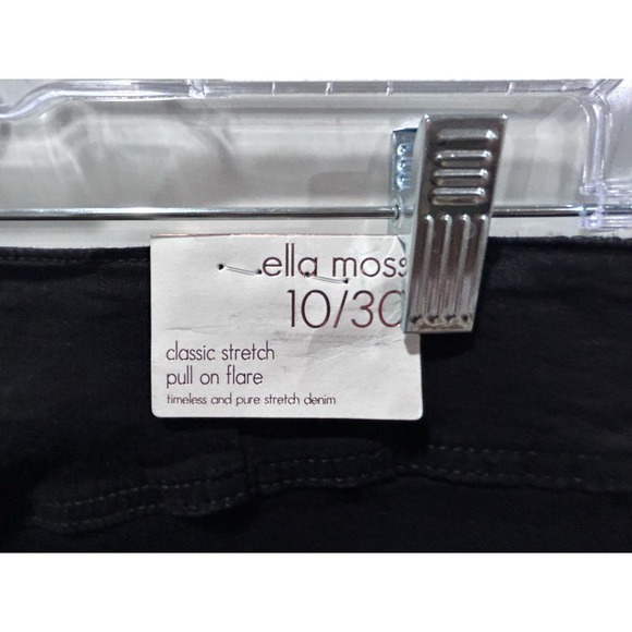 Anthropologie Ella Moss Pull on Stretch Flare Black Denim Jeans Size 10/30 NWT - Picture 7 of 8